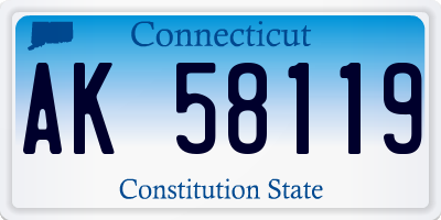 CT license plate AK58119