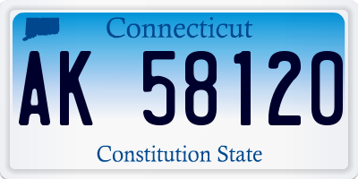 CT license plate AK58120