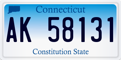 CT license plate AK58131