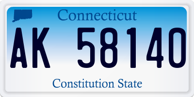 CT license plate AK58140