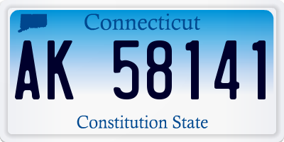 CT license plate AK58141
