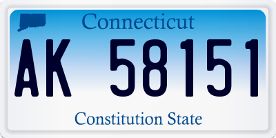 CT license plate AK58151