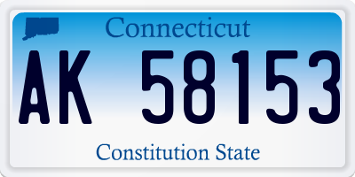 CT license plate AK58153