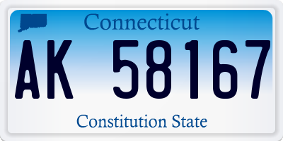 CT license plate AK58167