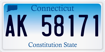 CT license plate AK58171