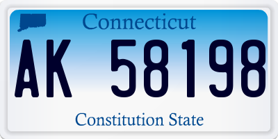 CT license plate AK58198