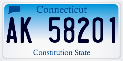 CT license plate AK58201