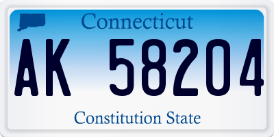 CT license plate AK58204