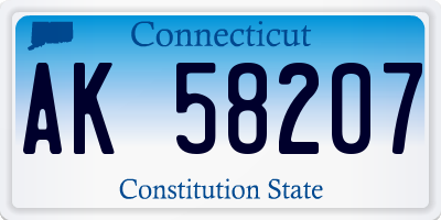 CT license plate AK58207
