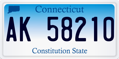 CT license plate AK58210