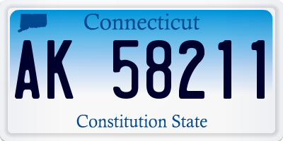 CT license plate AK58211