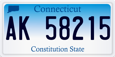 CT license plate AK58215