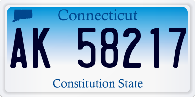 CT license plate AK58217