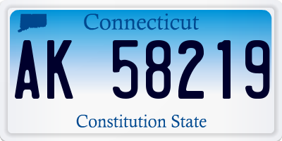CT license plate AK58219