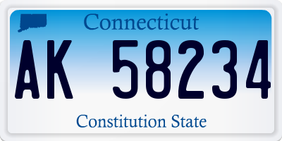 CT license plate AK58234