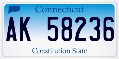 CT license plate AK58236