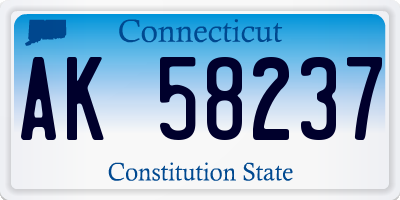 CT license plate AK58237