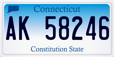CT license plate AK58246