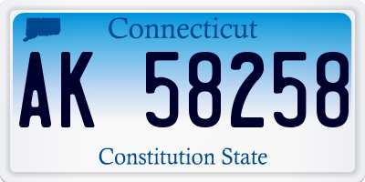 CT license plate AK58258