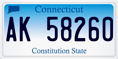 CT license plate AK58260