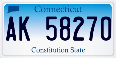 CT license plate AK58270