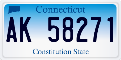 CT license plate AK58271