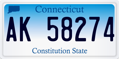 CT license plate AK58274