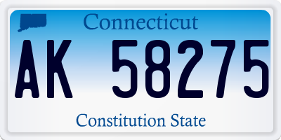 CT license plate AK58275