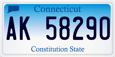 CT license plate AK58290