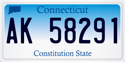 CT license plate AK58291