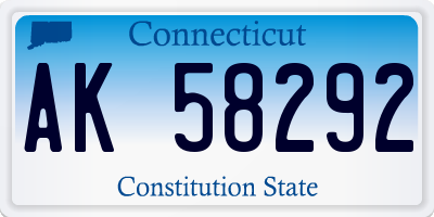 CT license plate AK58292