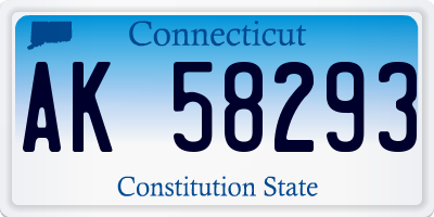 CT license plate AK58293