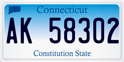 CT license plate AK58302