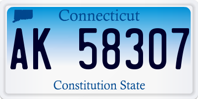 CT license plate AK58307