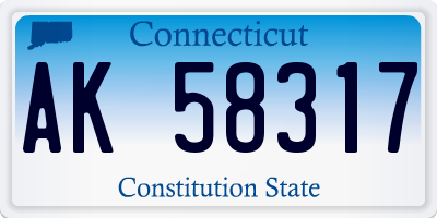 CT license plate AK58317
