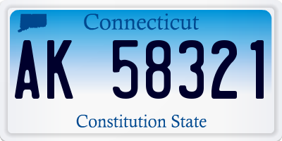 CT license plate AK58321