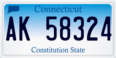 CT license plate AK58324
