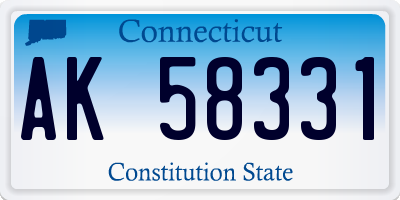 CT license plate AK58331