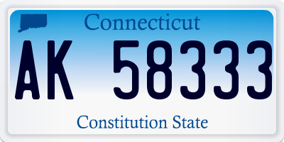 CT license plate AK58333