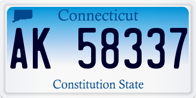 CT license plate AK58337