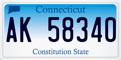 CT license plate AK58340