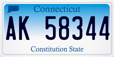 CT license plate AK58344