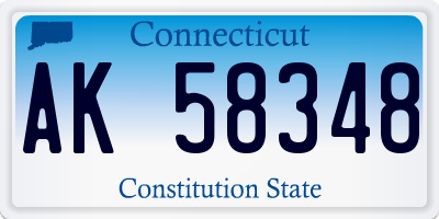 CT license plate AK58348
