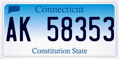 CT license plate AK58353