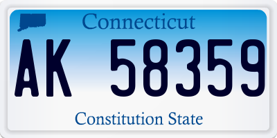 CT license plate AK58359