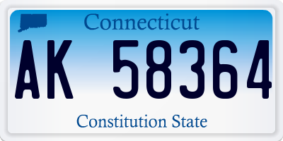 CT license plate AK58364