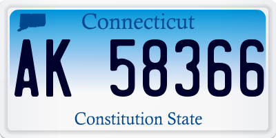CT license plate AK58366