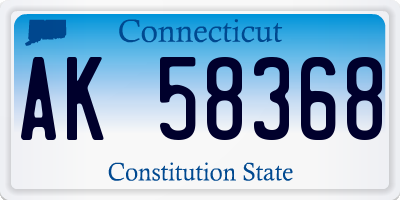 CT license plate AK58368