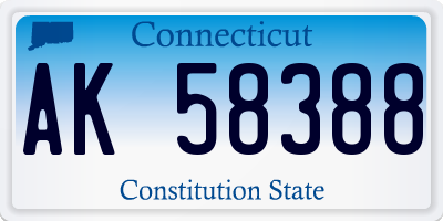 CT license plate AK58388