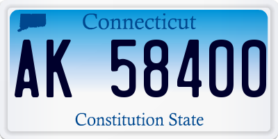 CT license plate AK58400